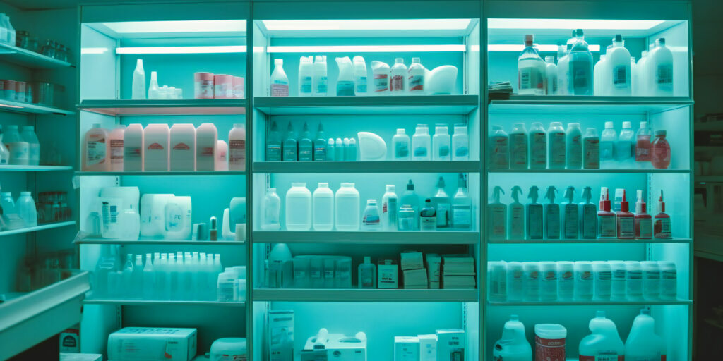 shelf medical products pharmacy